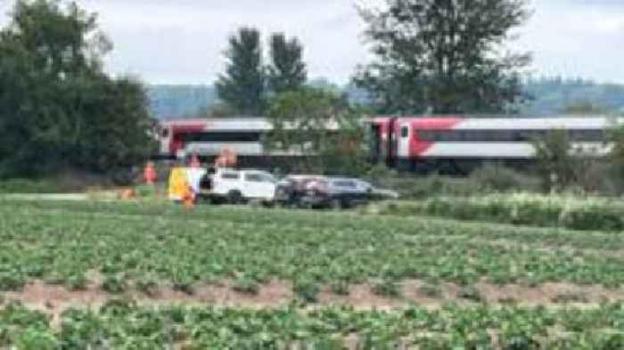 Train hit trailer at 80mph, investigators say