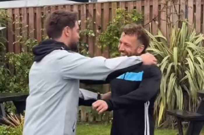 Sam Thompson supported by Chris Hughes amid gruelling Soccer Aid challenge
