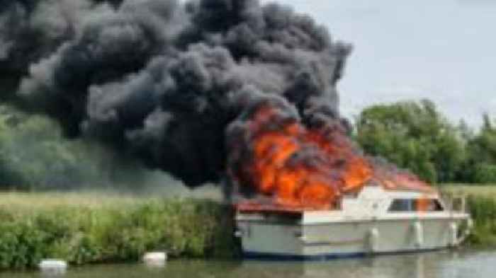 Couple save six people after boat explodes on river