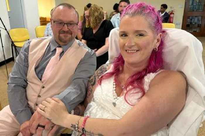 Couple get married at QMC after bride's 'silly misjudgement' on hen do left her paralysed