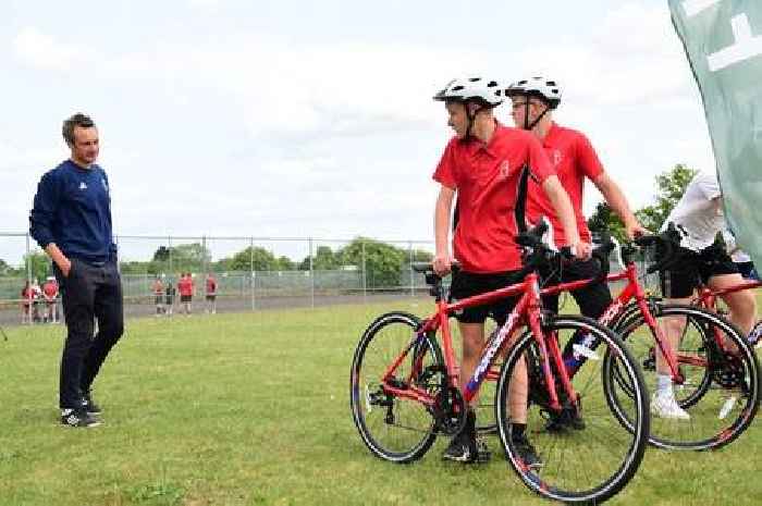 Olympic champion launches triathlon academy for Grimsby pupils after gruelling 80-mile bike ride