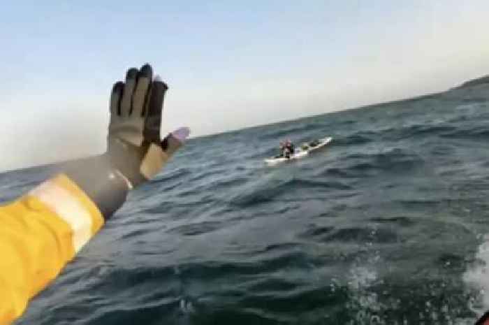 RNLI crew in dramatic rescue of four paddleboarders in North Sea