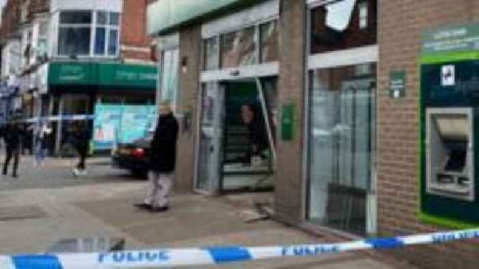 Car crash into bank leaves two in hospital