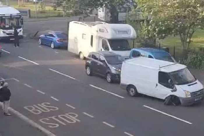 Hunt for Edinburgh van driver who ploughed into two vehicles before fleeing on foot