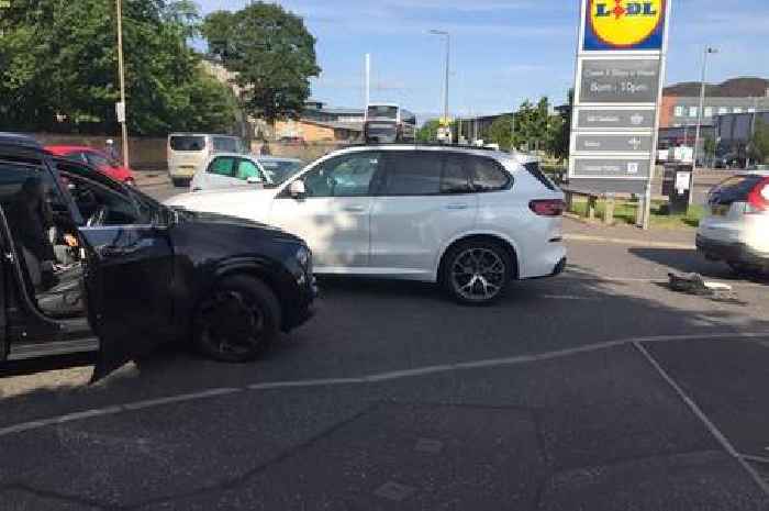 Three car smash outside Lidl as emergency services race to scene
