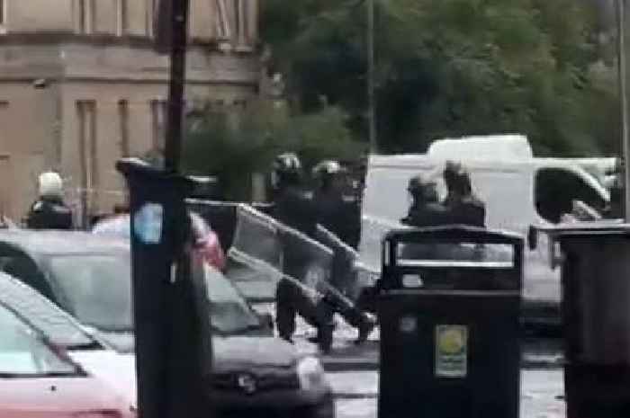 Riot cops storm Glasgow city centre streets as man arrested amid 'disturbance'