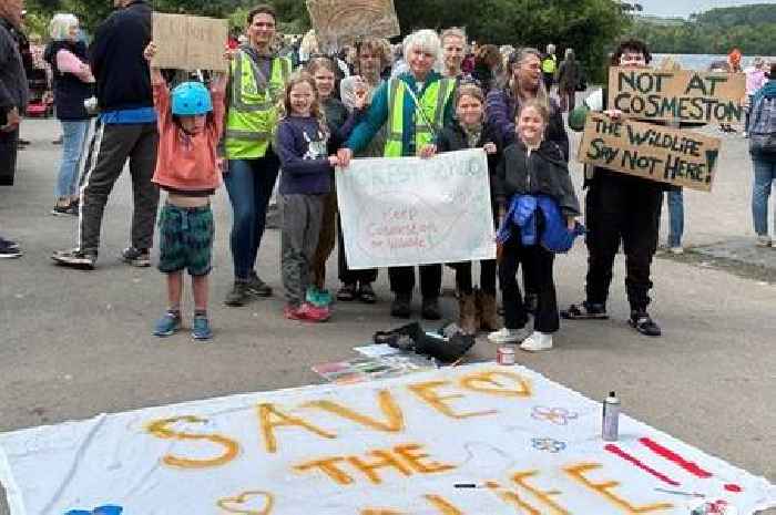 Protest held at Cosmeston Lake against controversial plans for water park