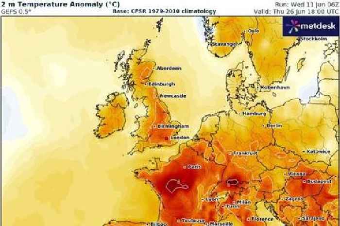 Exact date 33C heatwave could send mercury soaring for millions