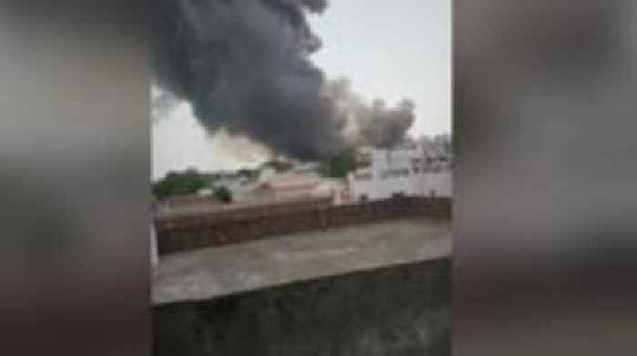 Smoke billows from Ahmedabad crash site