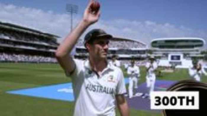 Webster takes brilliant catch to give Cummins 300th Test wicket