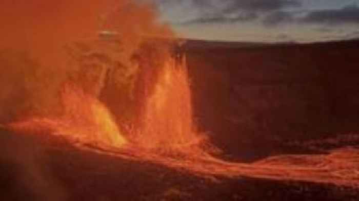 Watch: Fountains of molten lava arc into the air as Kilauea erupts