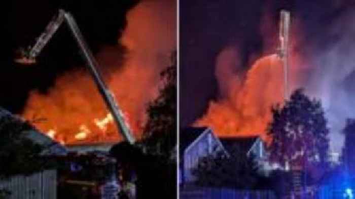 Police treating warehouse blaze as arson