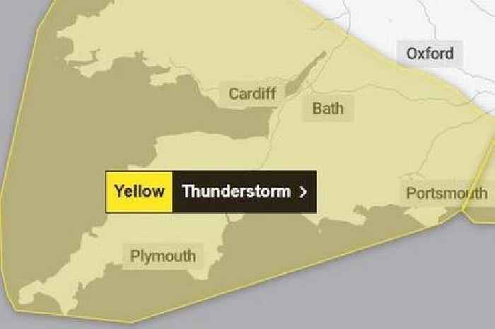 Double thunderstorm weather warning issued for all of Devon and Cornwall