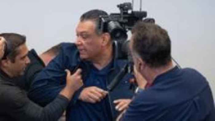 US senator dragged out of LA immigration news conference