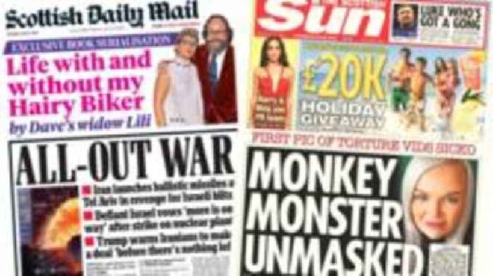 Scotland's papers: 'All-out war' in Middle East and monkey torturer