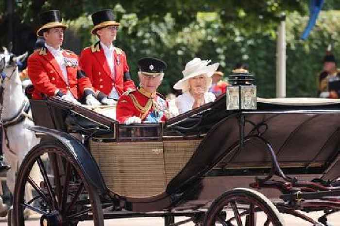 King Charles's savage dig at Prince Harry spotted by lip reader at Trooping the Colour