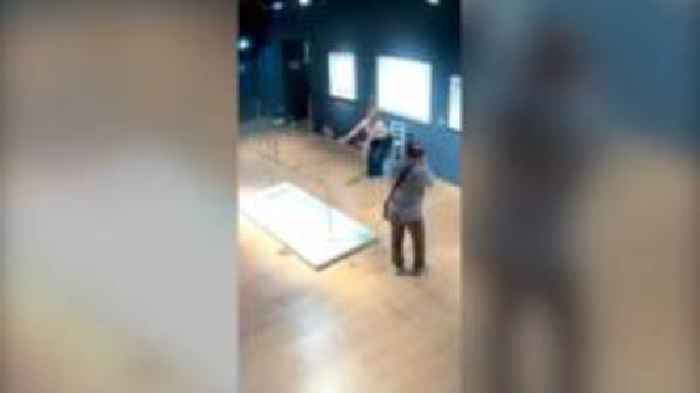 Watch: Visitors sit on and break artwork chair in Italian museum