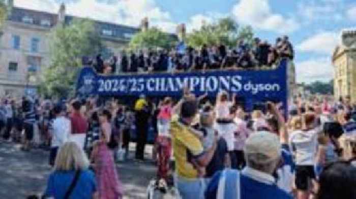 Bath champions cheered by thousands at victory parade