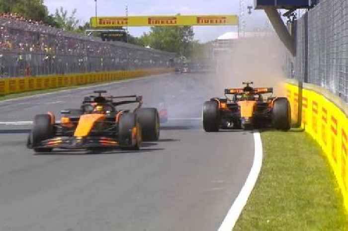 Lando Norris crashes out of Canadian GP after hitting team-mate Oscar Piastri