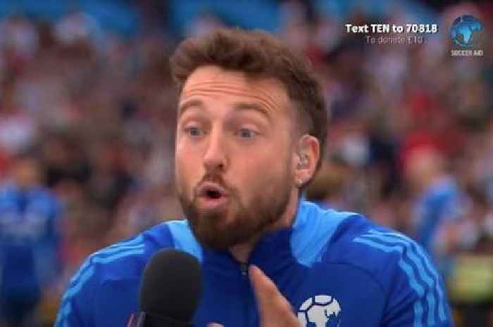 Soccer Aid's Sam Thompson given big news live on air which leaves him speechless