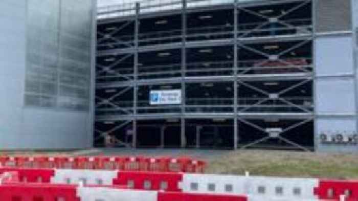 Airport parking fall driver leaves hospital