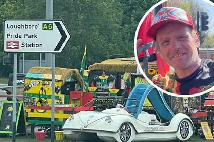 Derby council say they are working to remove 'Yellow Caravan Man' from roundabout 'as quickly as possible'