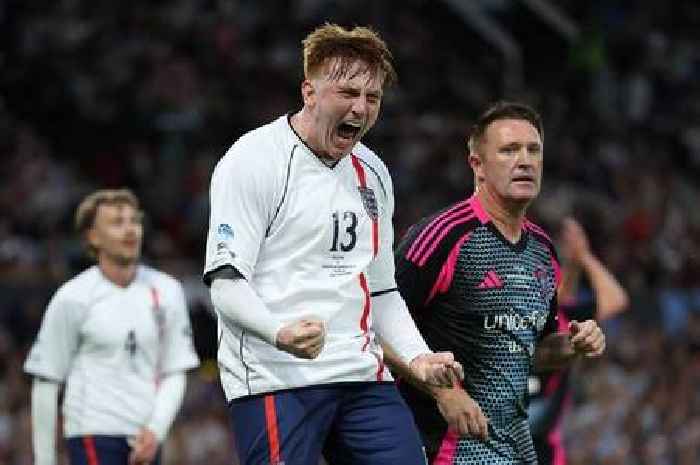 Carlos Tevez clashes with Angry Ginge in fiery Soccer Aid match at Old Trafford