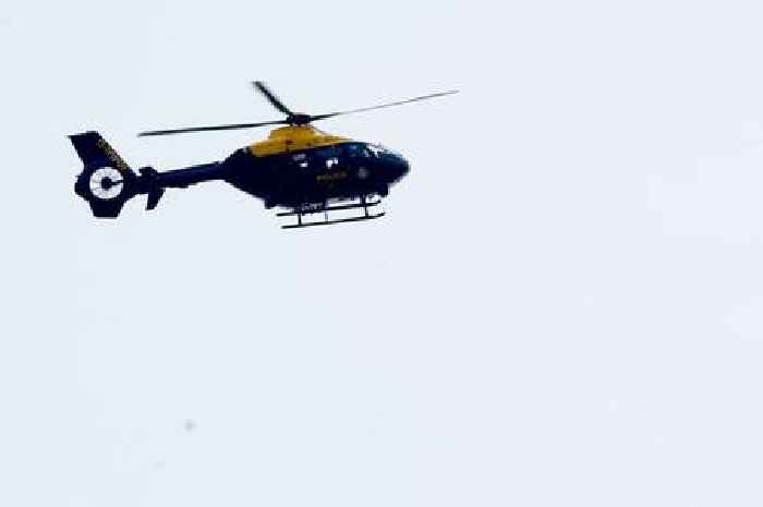 Police cars and helicopter deployed in search for missing person