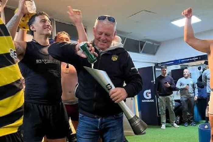 Warren Gatland involved in wild changing room celebrations as new team clinch title in nail-biter