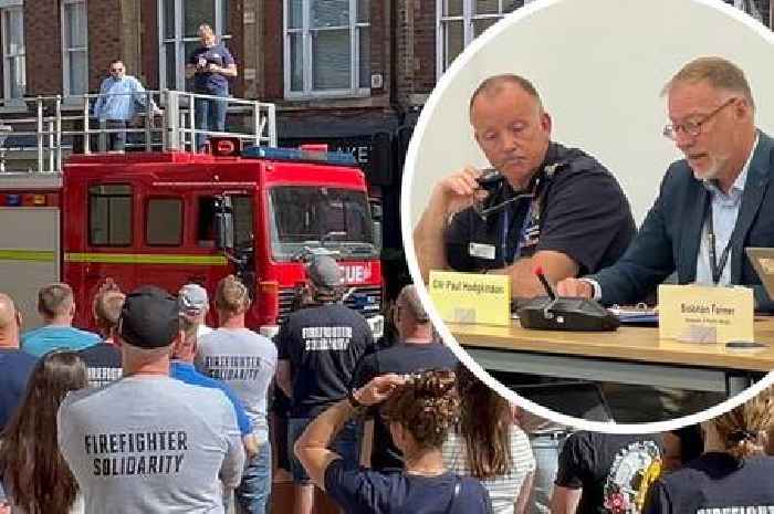 Firefighters protest outside Shire Hall as new Lib Dem chiefs duck call to axe shift pattern changes