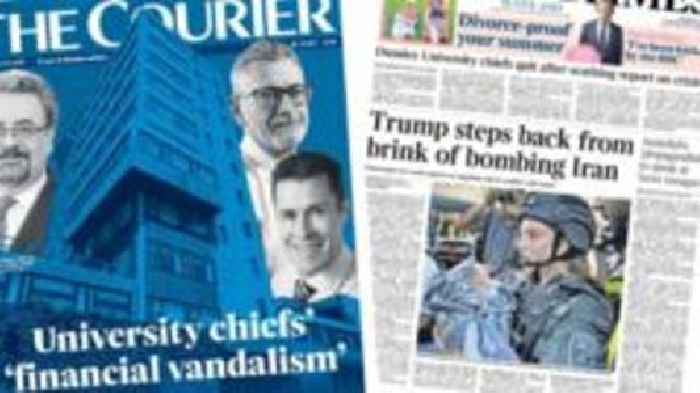 Scotland's papers: 'Financial vandalism' at uni and Iran conflict
