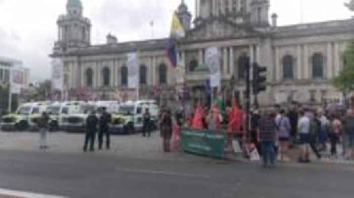 Anti-racism rally held at Belfast City Hall