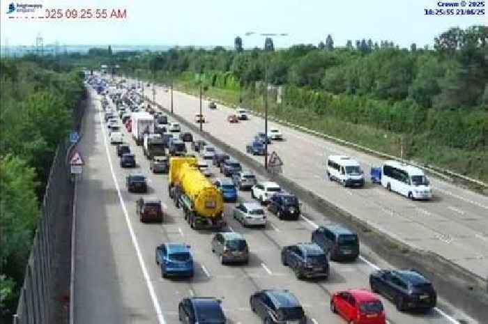 Live M25 traffic updates as lorry and car accident partially blocks road near Wisley and A3 closure