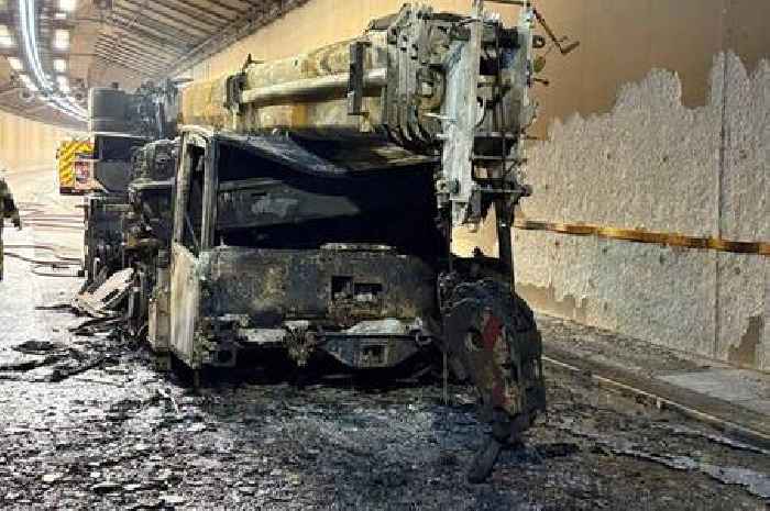 New pictures show the massive damage to tunnel after crane fire