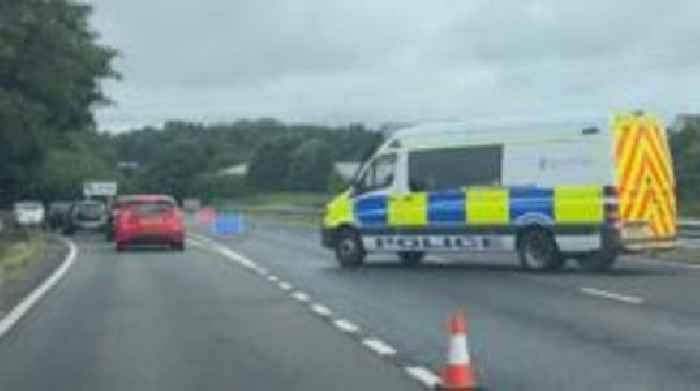 Road closed after driver seriously hurt in crash