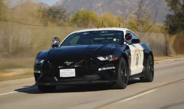 Jay Leno Drives Police Mustang, Threatens Drivers To Pull Them Over. It's All for the Show