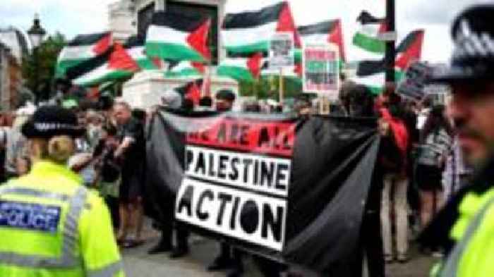 Palestine Action holds protest ahead of expected crackdown on group