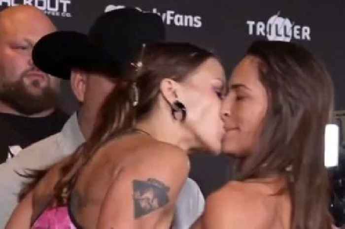 Ex-UFC star stuns fans and smooches BKFC opponent during weigh-in