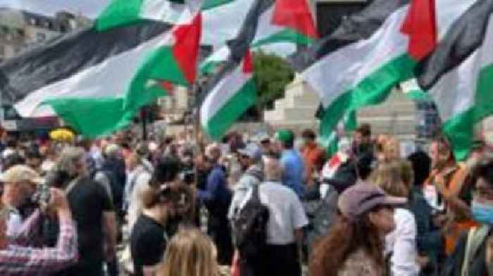 Palestine Action holds protest ahead of expected crackdown on group