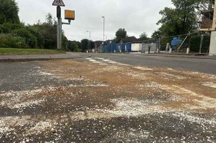Two cars recovered in North Staffordshire crash as oil spills onto road