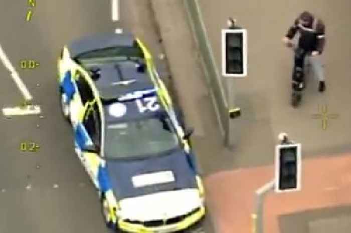 Dramatic moment police track down e-scooter rider with help from 'eye in the sky'