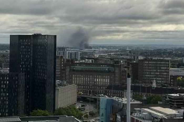 Jaguar Land Rover fire smoke visible from city centre after 'huge flames'