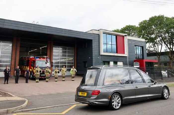 Firefighters' guard of honour after death of colleague who risked life for others