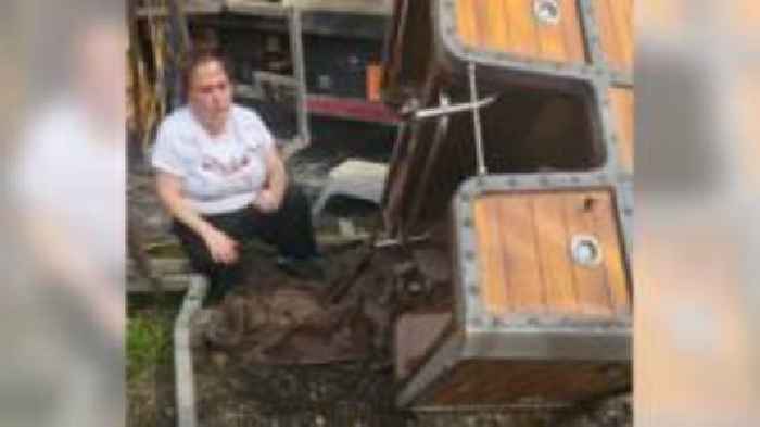 Woman and boy injured after rollercoaster derails