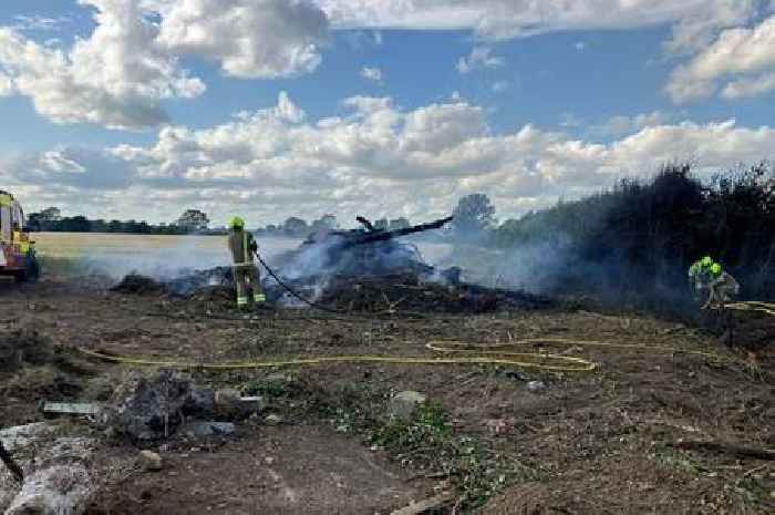 Warning as huge bonfire left unattended spread across field near Burnham