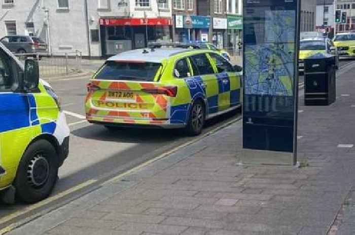 Live Stoke updates as police line up in town centre