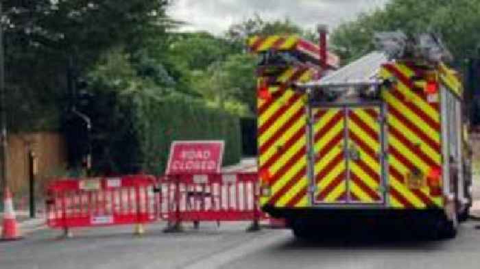 Ten lorries on fire at Epsom waste site