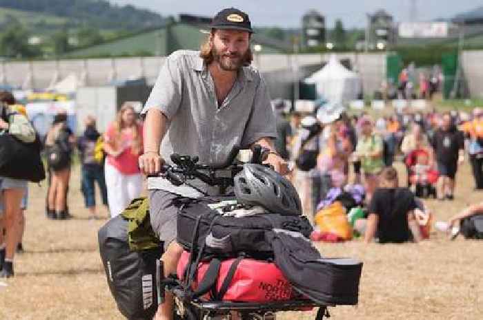Musician 'emotional' after arriving at Glastonbury Festival following 650-mile bike ride