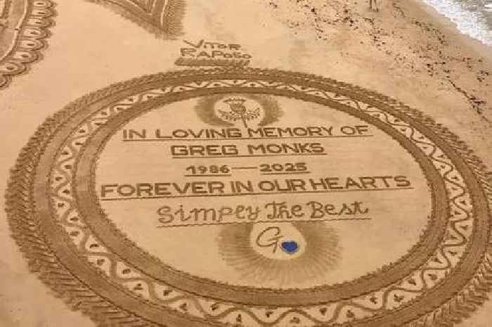 'Beautiful' sand tribute to Greg Monks created on beach in Portugal