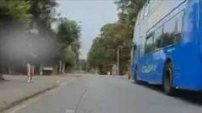 Watch: Video shows swerving bus before river crash